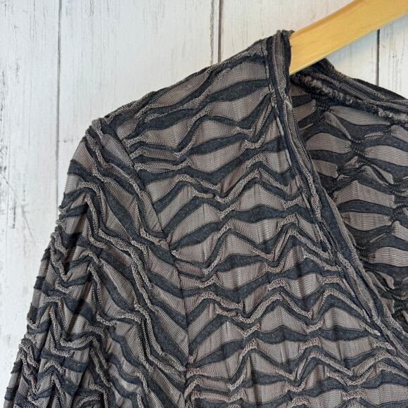 Cut Loose Brown Black Geometric Asymmetric Long Sleeve Tunic Dress Size Medium - Picture 4 of 14